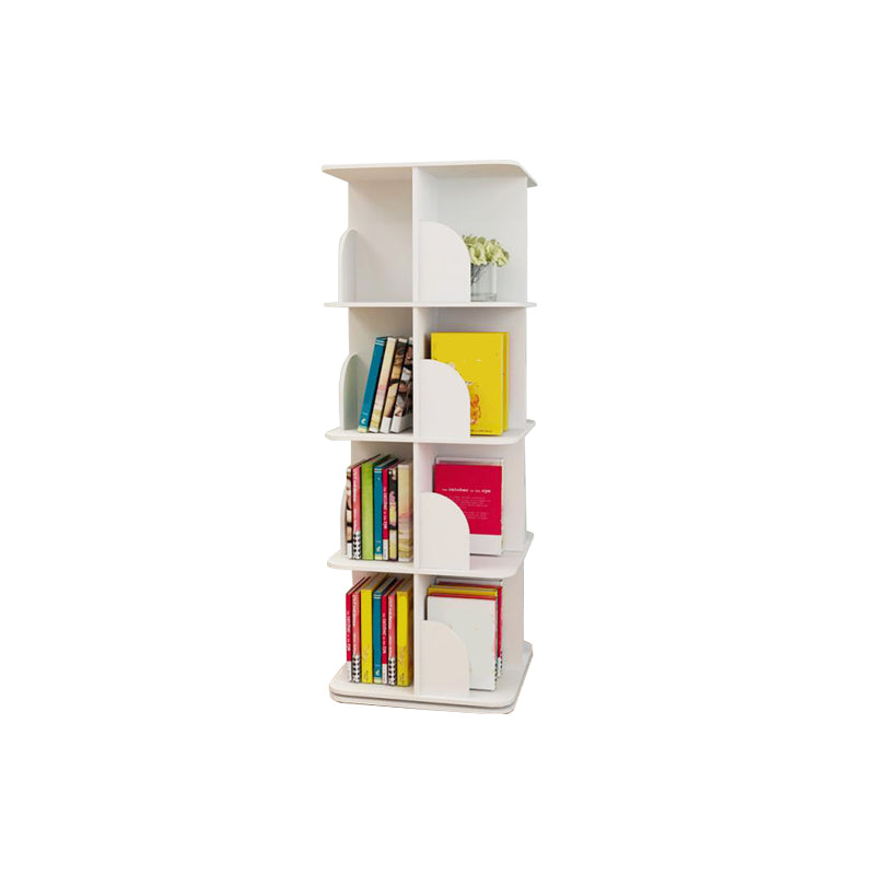 White Closed Back Bookshelf Manufactured Wood Bookcase for Living Room
