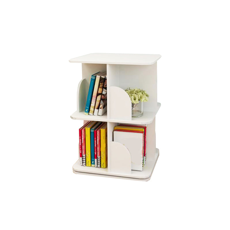 White Closed Back Bookshelf Manufactured Wood Bookcase for Living Room