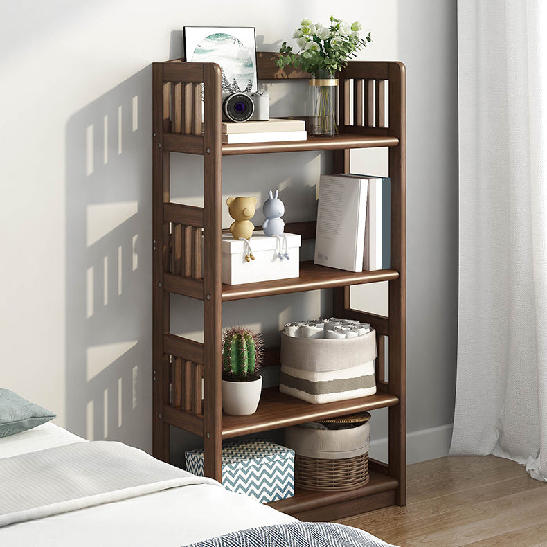 Standard Shelf Bookcase With Rectangular Shelves Wooden Bookshelf