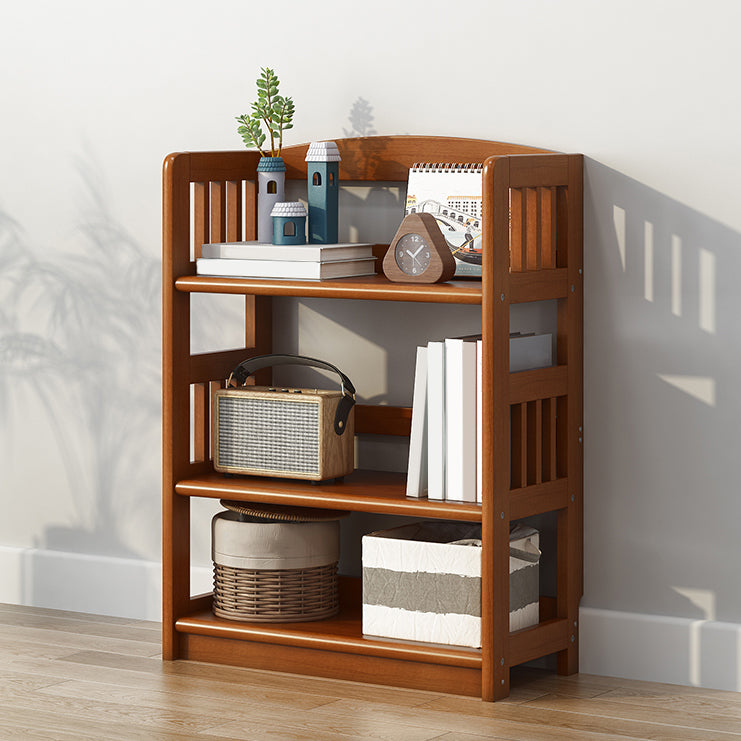 Standard Shelf Bookcase With Rectangular Shelves Wooden Bookshelf