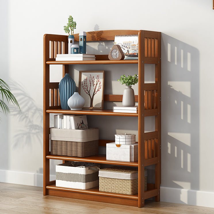 Standard Shelf Bookcase With Rectangular Shelves Wooden Bookshelf