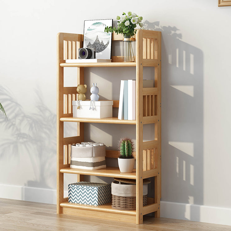 Standard Shelf Bookcase With Rectangular Shelves Wooden Bookshelf