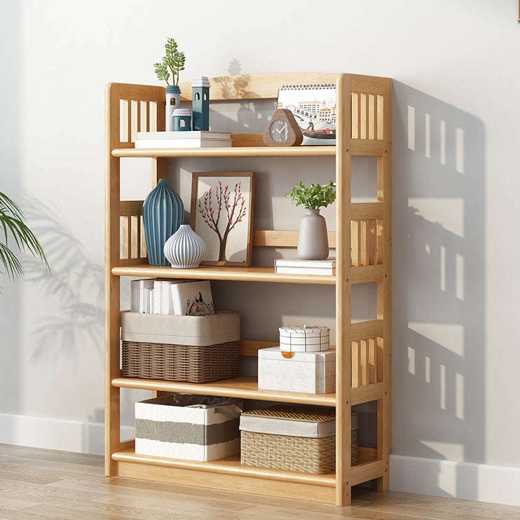 Standard Shelf Bookcase With Rectangular Shelves Wooden Bookshelf