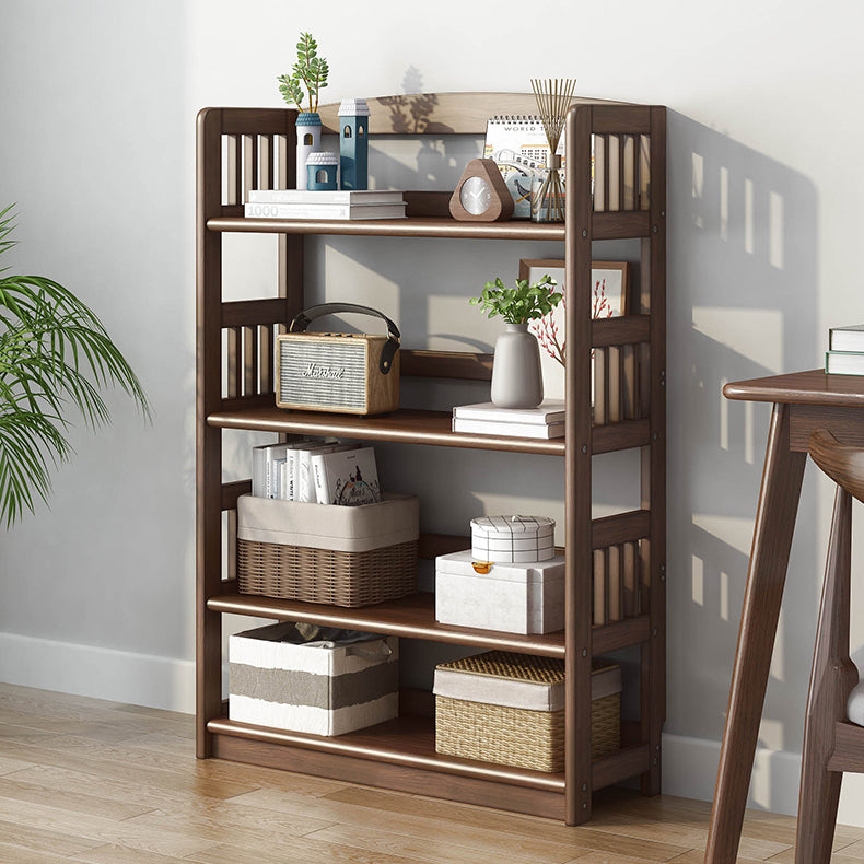 Standard Shelf Bookcase With Rectangular Shelves Wooden Bookshelf