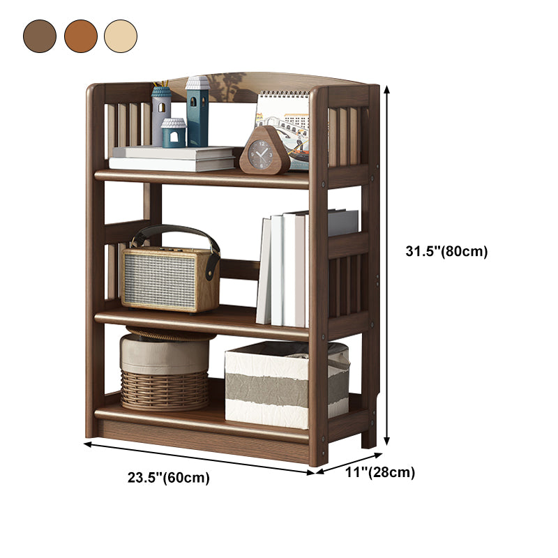 Standard Shelf Bookcase With Rectangular Shelves Wooden Bookshelf