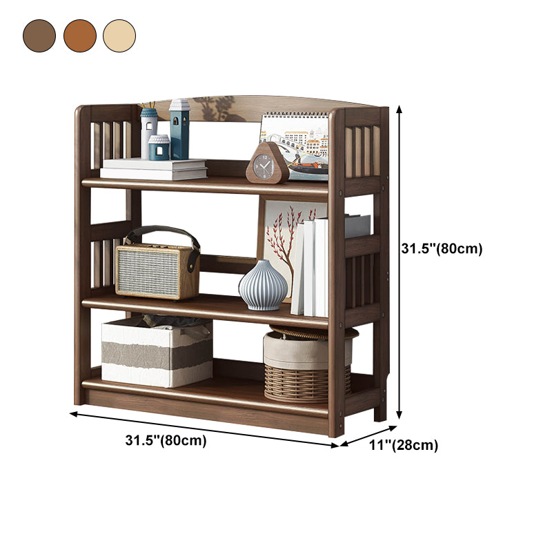 Standard Shelf Bookcase With Rectangular Shelves Wooden Bookshelf