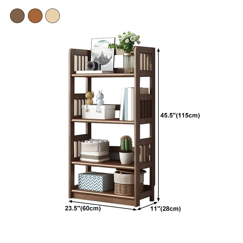 Standard Shelf Bookcase With Rectangular Shelves Wooden Bookshelf