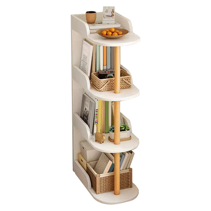 Manufactured Wood Corner Bookshelf Closed Back Vertical Bookcase for Home