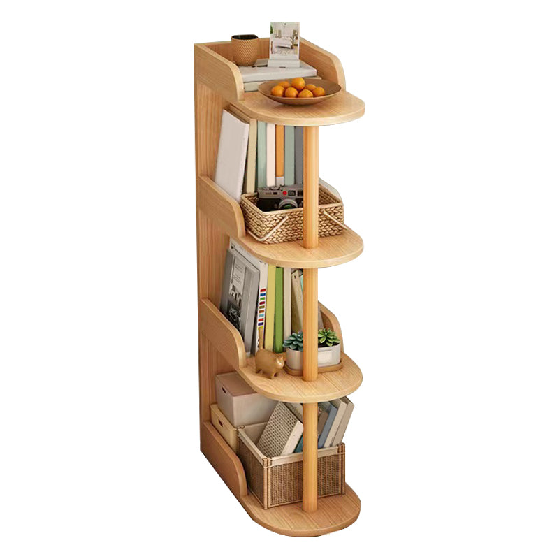 Manufactured Wood Corner Bookshelf Closed Back Vertical Bookcase for Home
