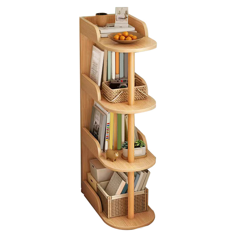 Manufactured Wood Corner Bookshelf Closed Back Vertical Bookcase for Home