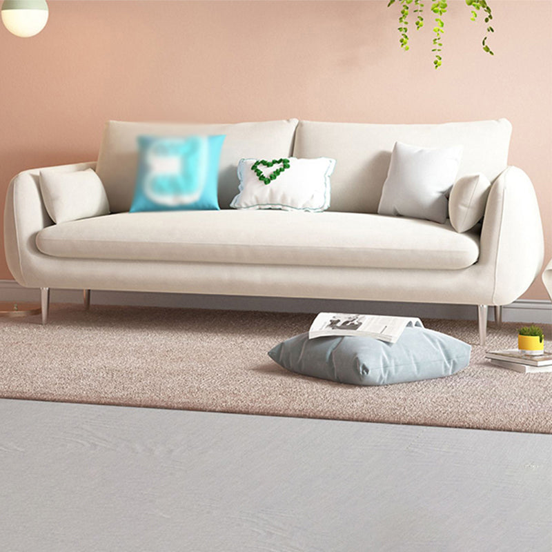 Scandinavian Square Arm Settee Velvet Cushion Back Sofa with Metal Legs