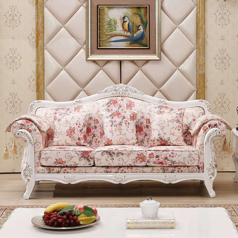 Traditional 3-seater Rolled Arm Sofa Velvet Tufted Back Couch for Living Room
