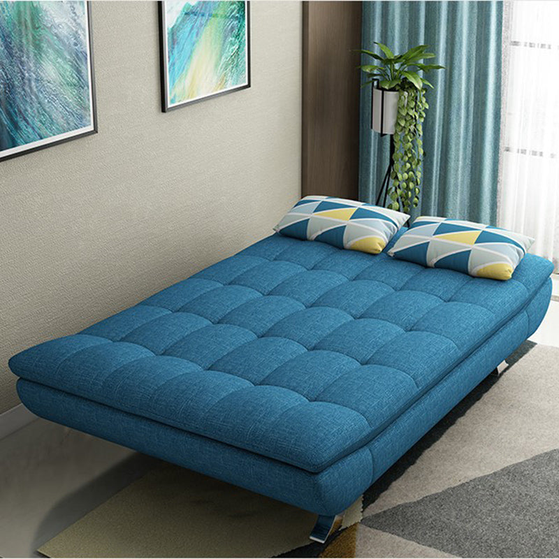 Cotton Blend Armless Sleeper Sofa Modern Tufted Back Sofa Couch