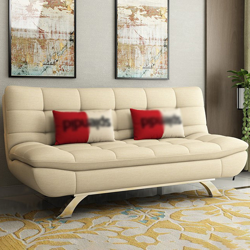 Cotton Blend Armless Sleeper Sofa Modern Tufted Back Sofa Couch