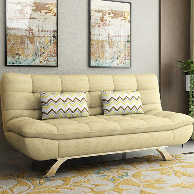 Cotton Blend Armless Sleeper Sofa Modern Tufted Back Sofa Couch
