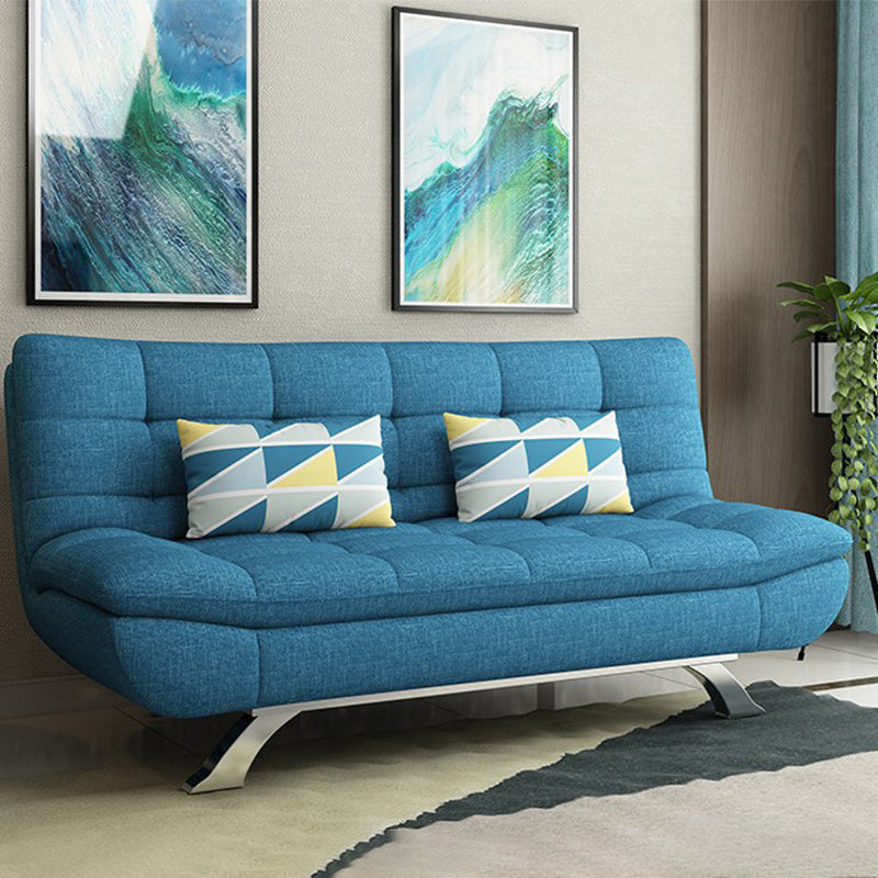 Cotton Blend Armless Sleeper Sofa Modern Tufted Back Sofa Couch