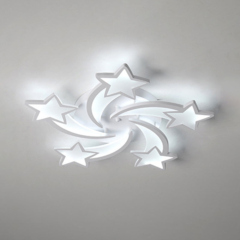 Metal Star Close to Ceiling Lighting Nordic Style LED White Ceiling Lamp