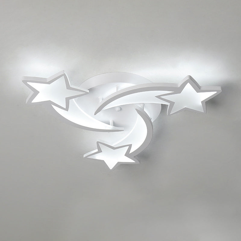 Metal Star Close to Ceiling Lighting Nordic Style LED White Ceiling Lamp