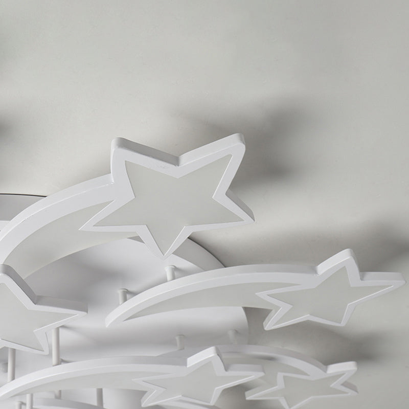 Metal Star Close to Ceiling Lighting Nordic Style LED White Ceiling Lamp