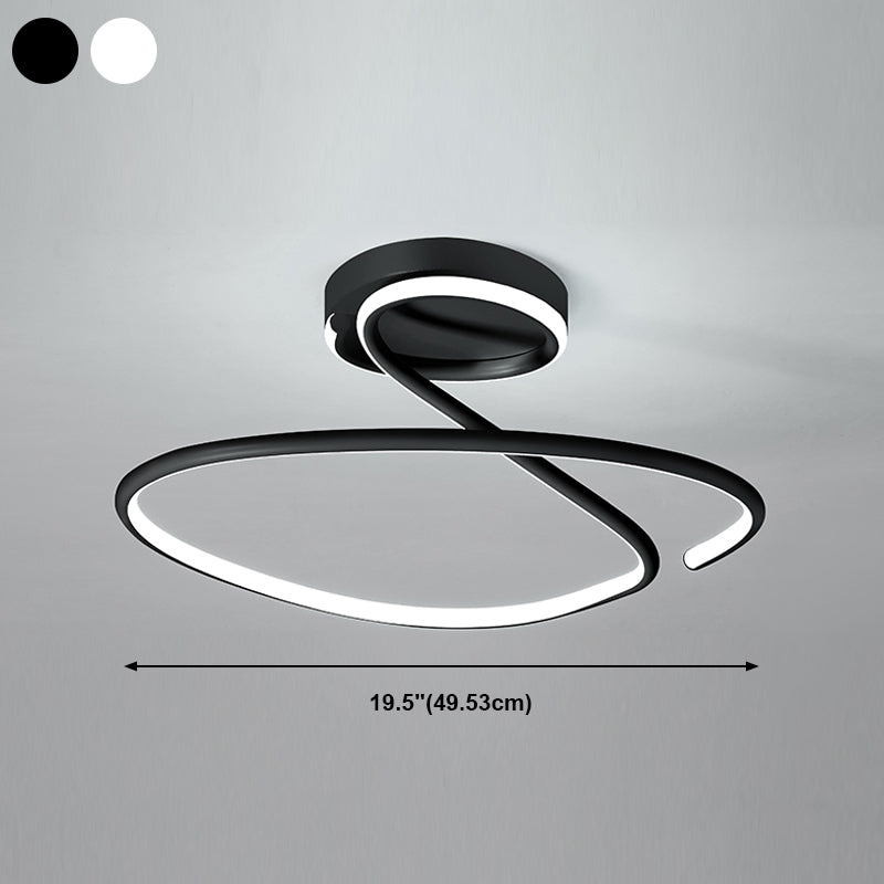 Minimalist Circular Ceiling Flush Mount Aluminum LED Bedroom Semi Flush Light