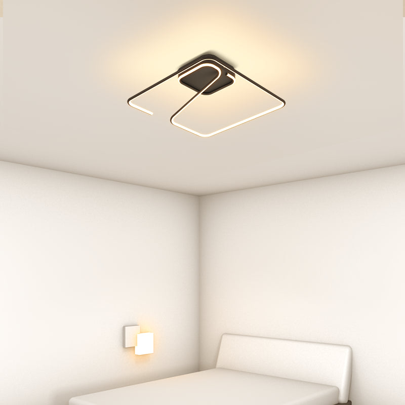 Squared Ceiling Mounted Fixture Modern Style LED Aluminum Ceiling Lighting