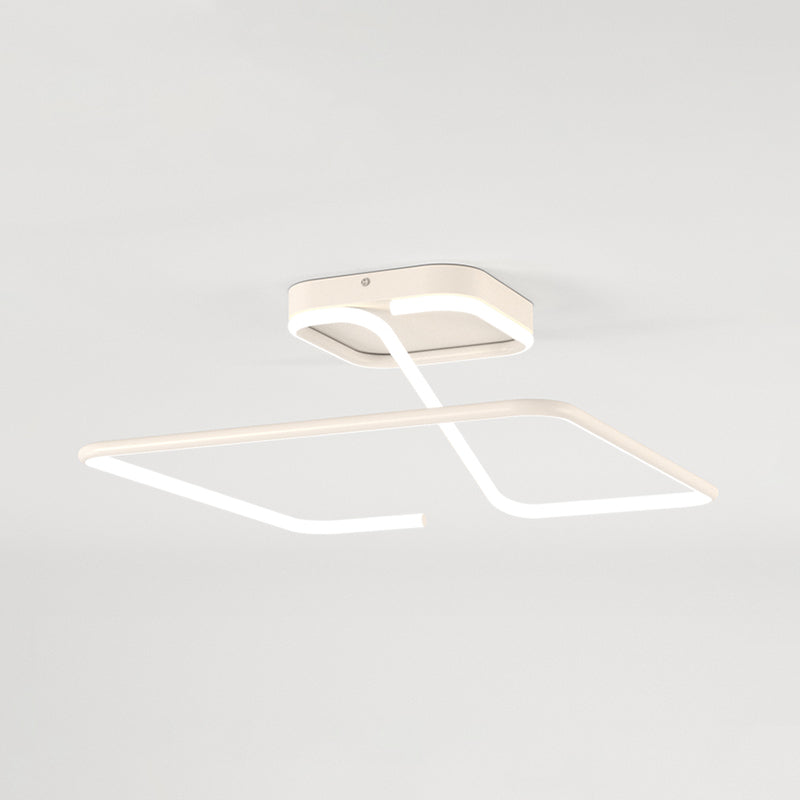 Line Shape LED Ceiling Lamp Modern Iron 1 Light Flush Mount for Study Bedroom