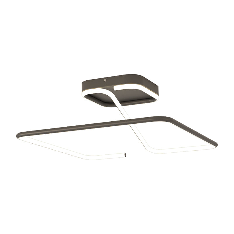 Line Shape LED Ceiling Lamp Modern Iron 1 Light Flush Mount for Study Bedroom