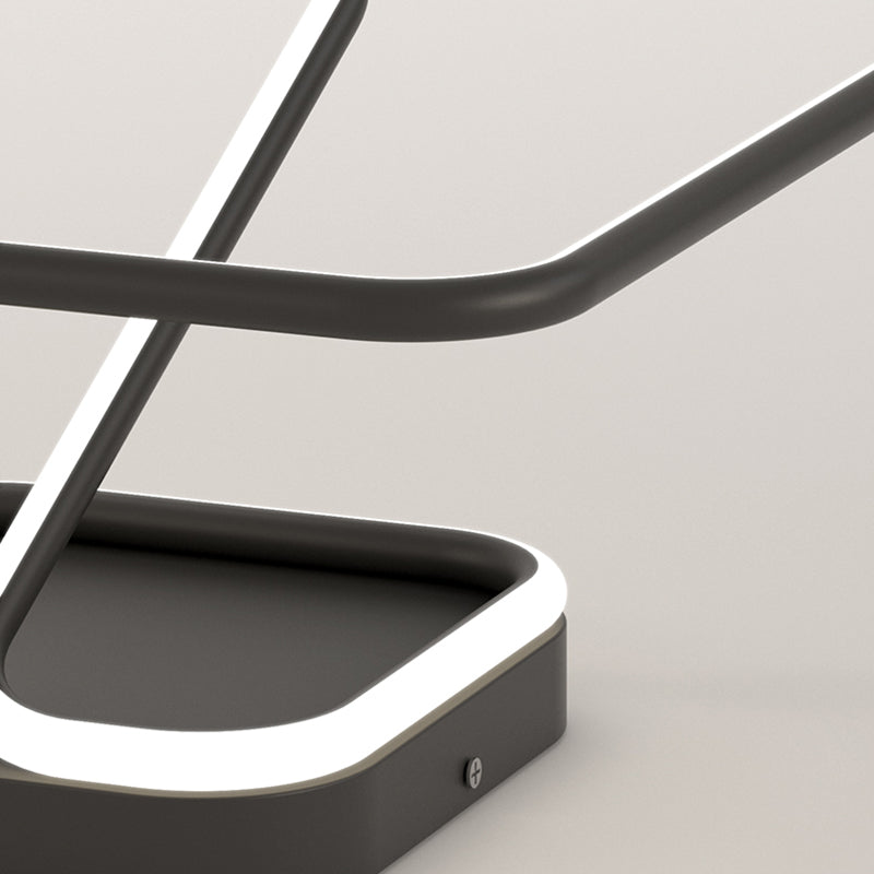 Line Shape LED Ceiling Lamp Modern Iron 1 Light Flush Mount for Study Bedroom