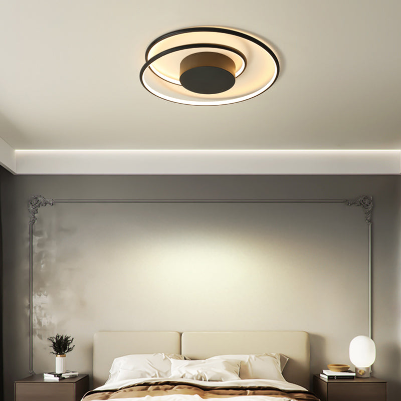Line Shape LED Ceiling Lamp Modern Aluminium 1 Light Flush Mount for Study Bedroom