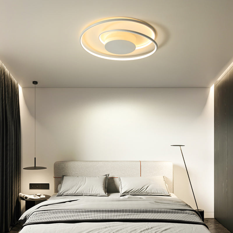 Line Shape LED Ceiling Lamp Modern Aluminium 1 Light Flush Mount for Study Bedroom