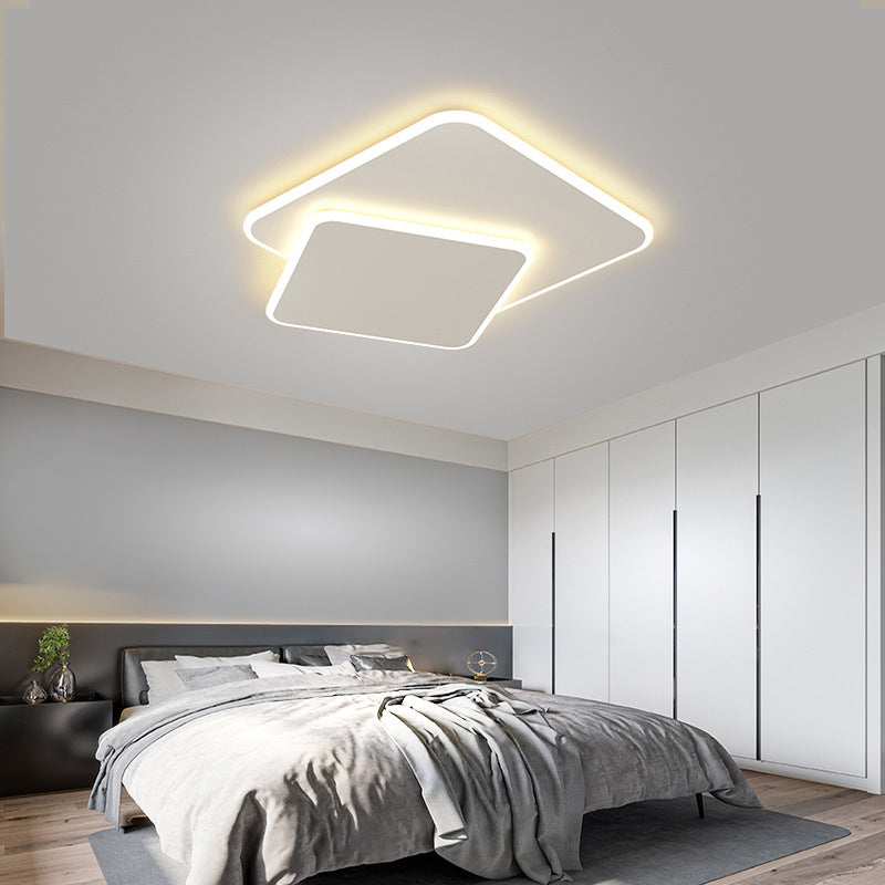 Metal Geometric Ceiling Mount Light Fixture Modern LED Ceiling Light in White