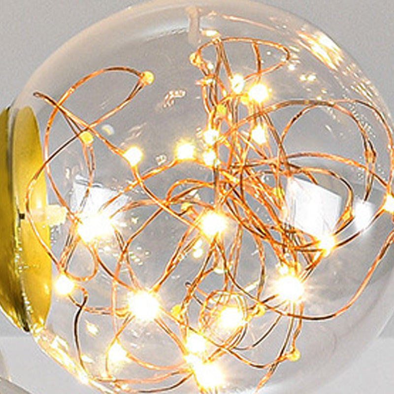 Modern Ball Semi Flush Ceiling Light Glass Living Room LED Ceiling Light