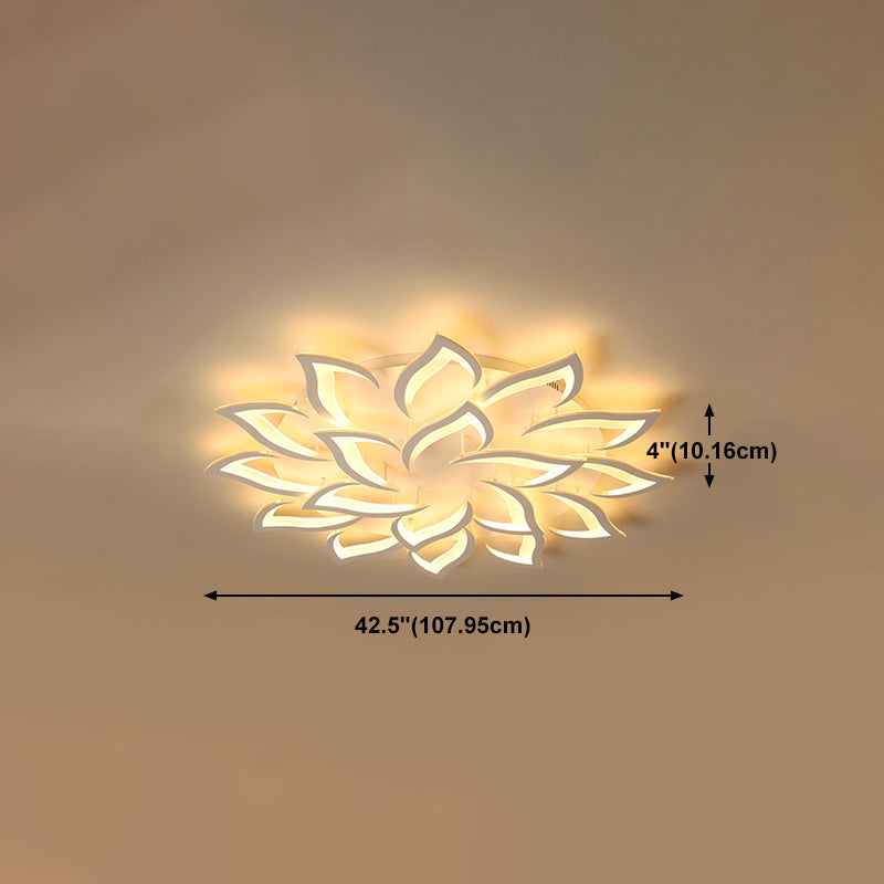 White Sputnik Ceiling Flush Mount Minimalist LED Metal Ceiling Lighting