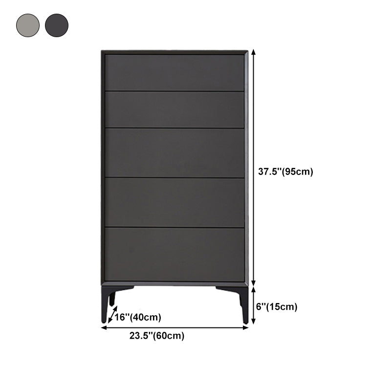 Grey Wood and Stone Buffet Server Modern Living Room Buffet/Console with Drawers