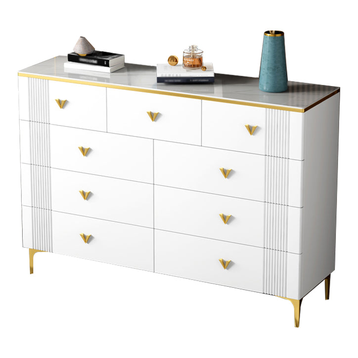 Modern Style Stone Buffet Sideboard White 15.7"D Dining Room Buffet Server with Drawer