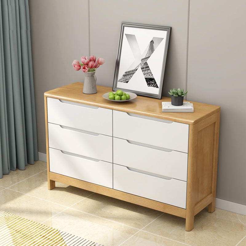 Modern Style Sideboard Buffet with Rubberwood Solid Wood Drawers and Storage Sideboard