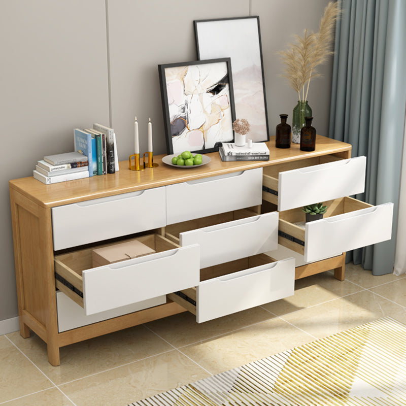 Modern Style Sideboard Buffet with Rubberwood Solid Wood Drawers and Storage Sideboard