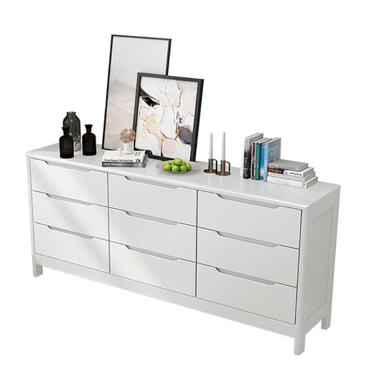 Modern Style Sideboard Buffet with Rubberwood Solid Wood Drawers and Storage Sideboard