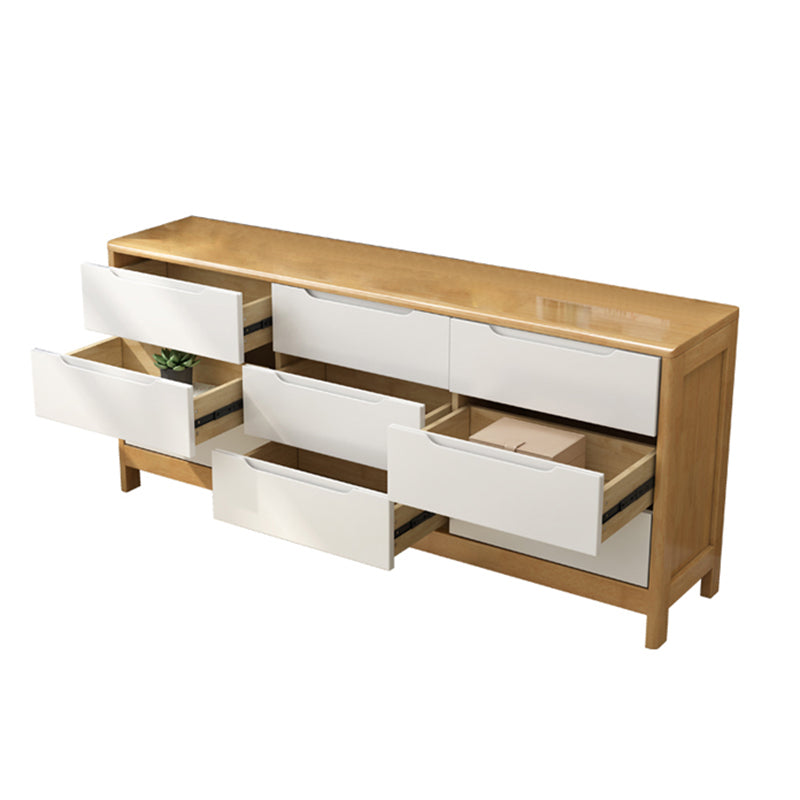 Modern Style Sideboard Buffet with Rubberwood Solid Wood Drawers and Storage Sideboard