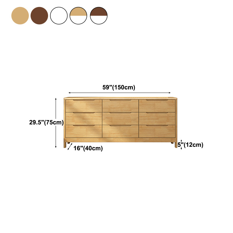 Modern Style Sideboard Buffet with Rubberwood Solid Wood Drawers and Storage Sideboard