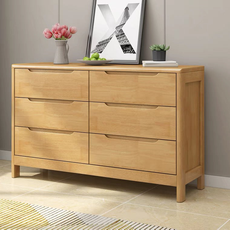 Modern Rubber-wood Solid Wood Side Board Living Room Buffet/Console with Drawers