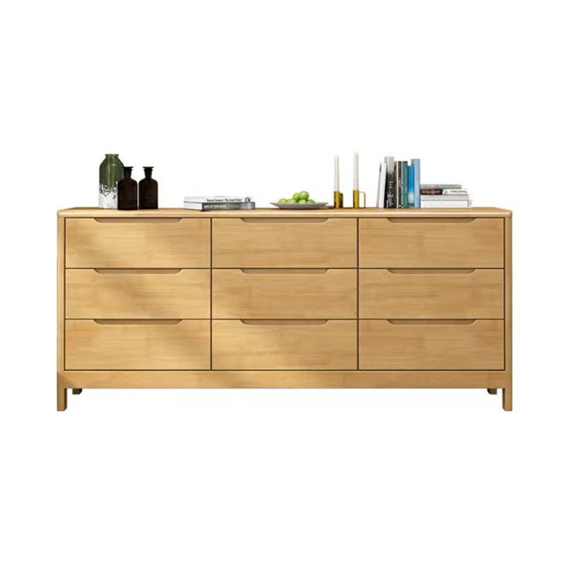 Modern Rubber-wood Solid Wood Side Board Living Room Buffet/Console with Drawers