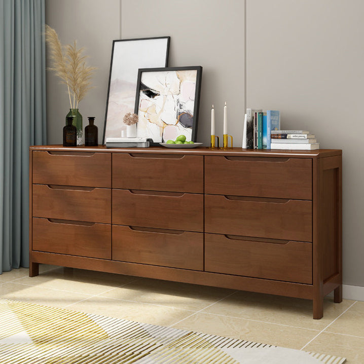 Modern Rubber-wood Solid Wood Side Board Living Room Buffet/Console with Drawers