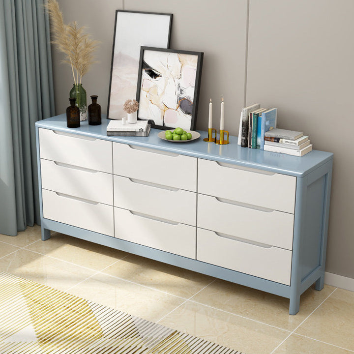 Modern Rubber-wood Solid Wood Side Board Living Room Buffet/Console with Drawers