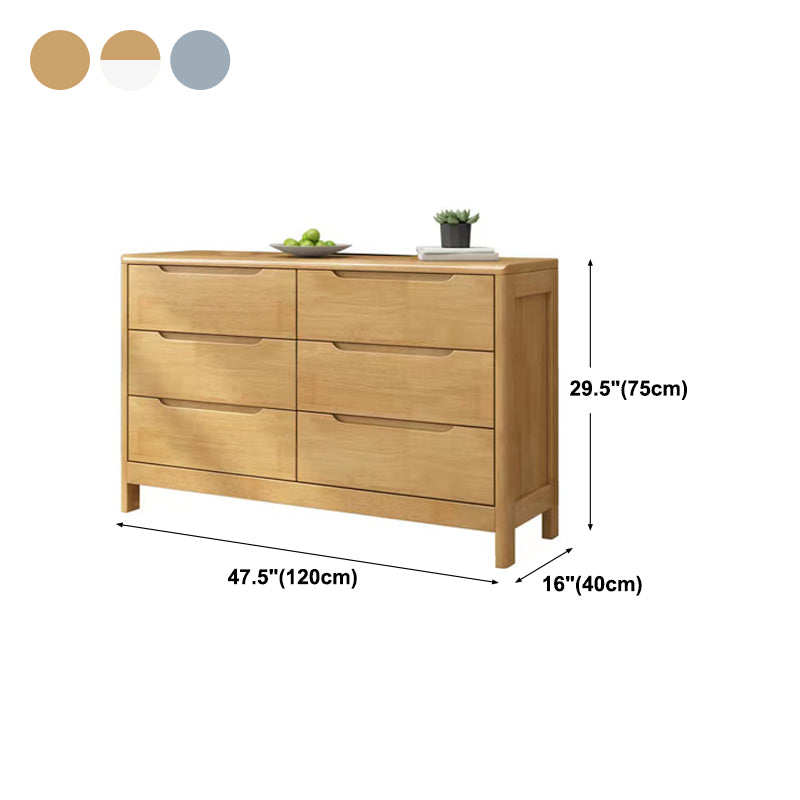 Modern Rubber-wood Solid Wood Side Board Living Room Buffet/Console with Drawers