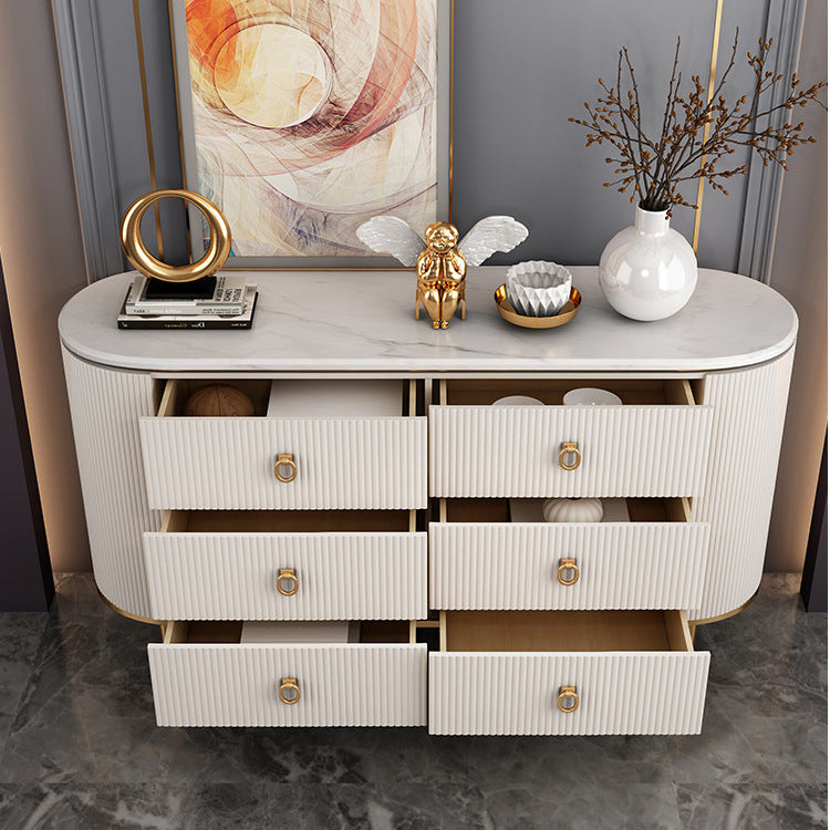 Glam Style Buffet Sideboard with Engineered Wood Drawers and Storage for Dining Room