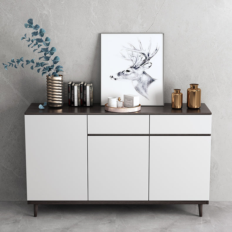 2 Drawers Wood Doors Sideboard Modern 33.5" High Side Board for Kitchen