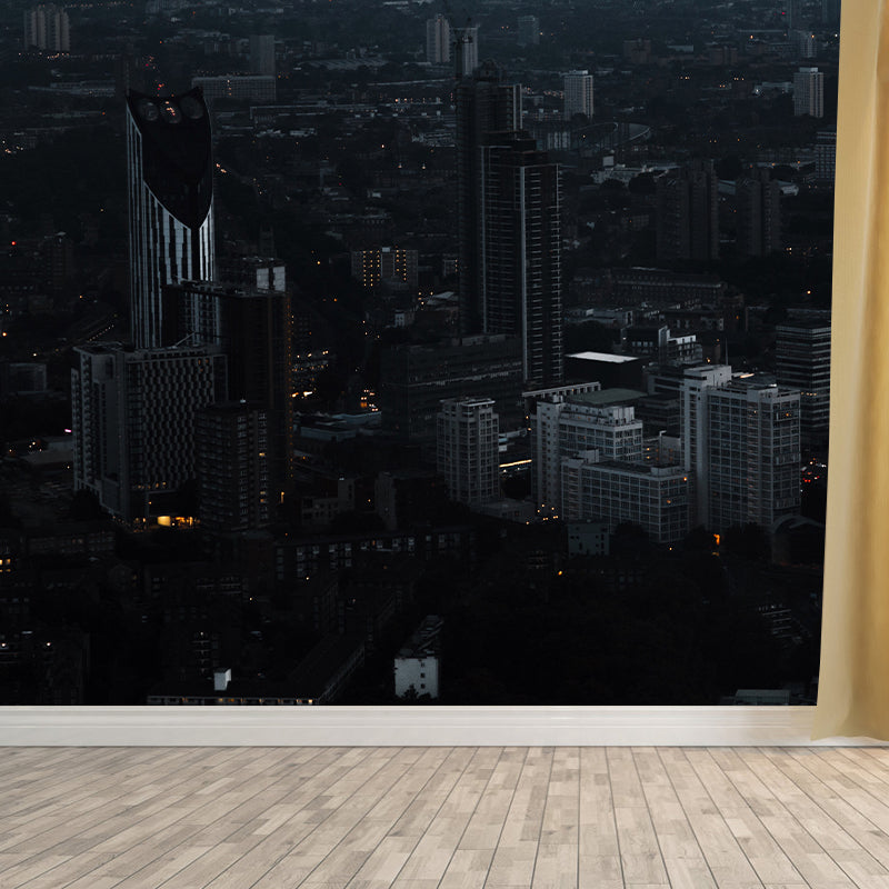 Modern Photography Mural Wallpaper City Night Scene Sitting Room Wall Mural