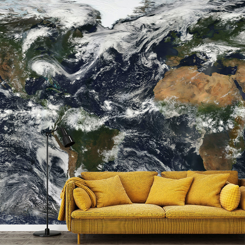 Eco-friendly Wall Mural Wallpaper Map Photography Sitting Room Wall Mural
