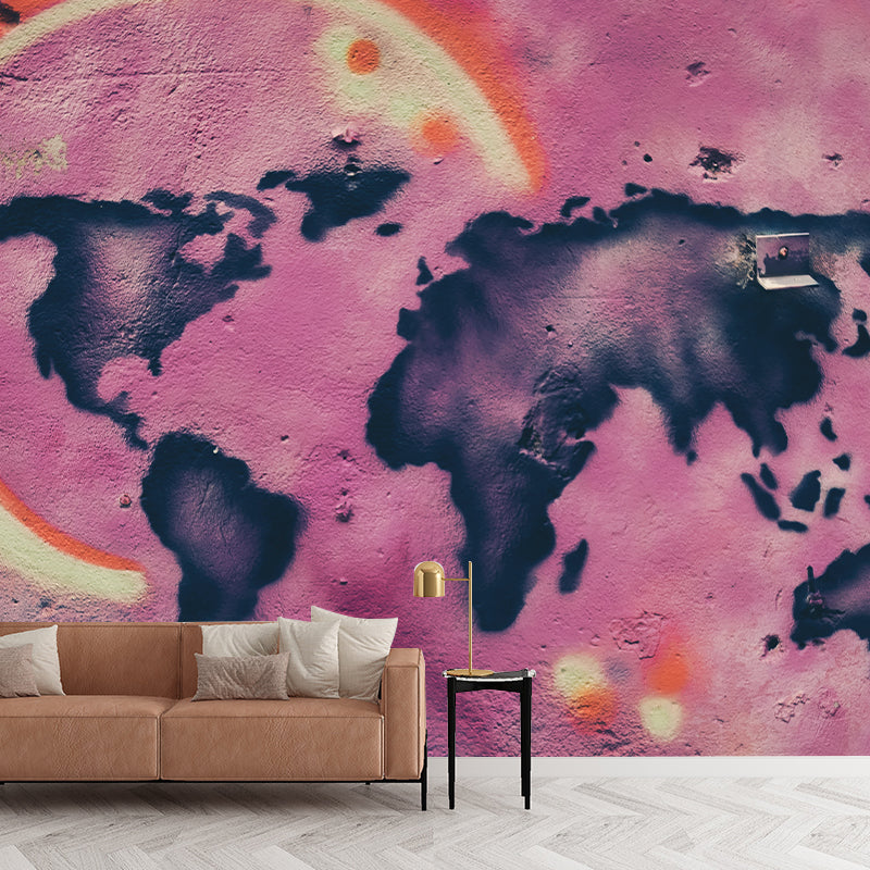 Eco-friendly Wall Mural Wallpaper Map Photography Sitting Room Wall Mural